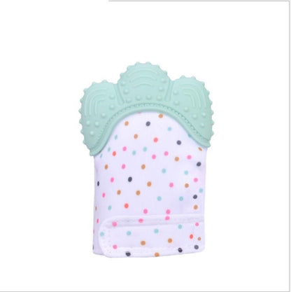 Baby teether baby anti-bite silicone molar gloves children's sound toys